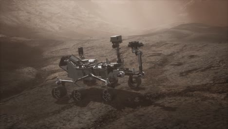 Curiosidad-Mars-Rover-Explorando-La-Superficie-Del-Planeta-Rojo